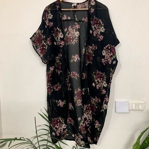 Black Floral Shrug Overshirt